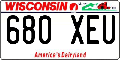 WI license plate 680XEU