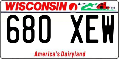 WI license plate 680XEW
