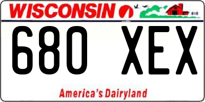 WI license plate 680XEX