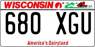 WI license plate 680XGU