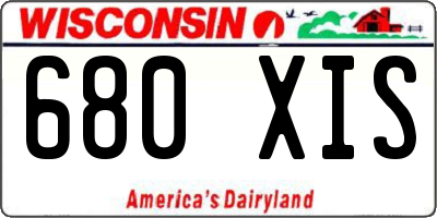 WI license plate 680XIS