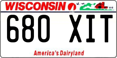 WI license plate 680XIT