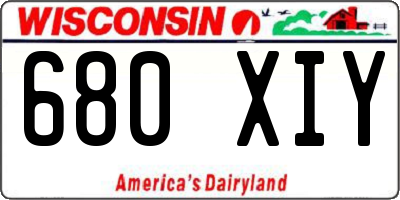 WI license plate 680XIY