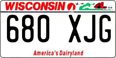 WI license plate 680XJG