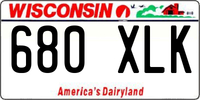WI license plate 680XLK