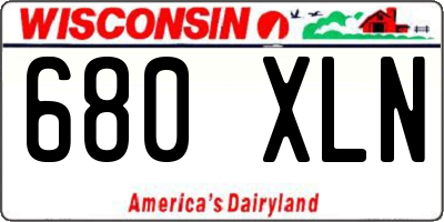WI license plate 680XLN