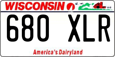 WI license plate 680XLR