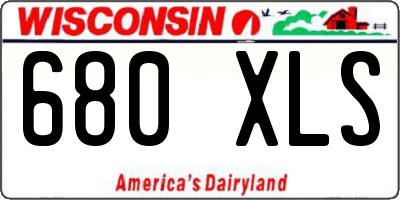WI license plate 680XLS