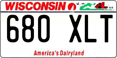 WI license plate 680XLT