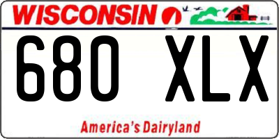 WI license plate 680XLX