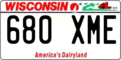 WI license plate 680XME