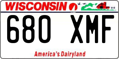 WI license plate 680XMF