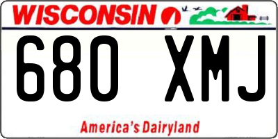 WI license plate 680XMJ