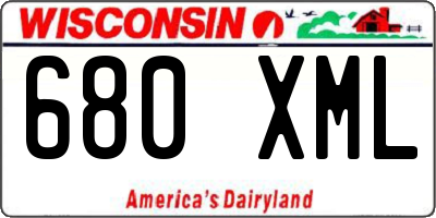 WI license plate 680XML
