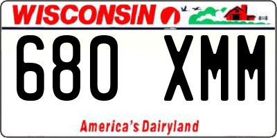WI license plate 680XMM