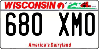 WI license plate 680XMO