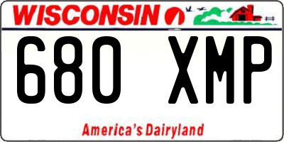 WI license plate 680XMP