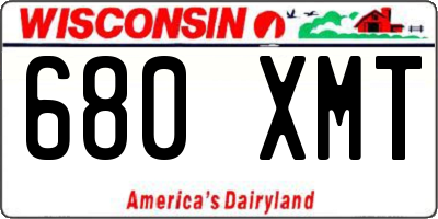WI license plate 680XMT