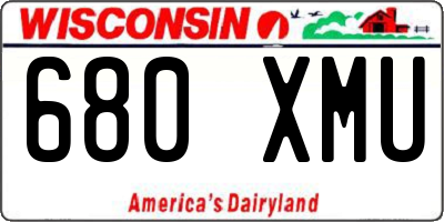 WI license plate 680XMU