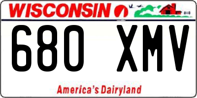 WI license plate 680XMV