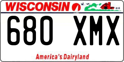 WI license plate 680XMX