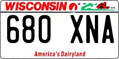 WI license plate 680XNA