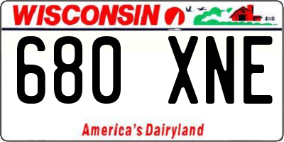 WI license plate 680XNE