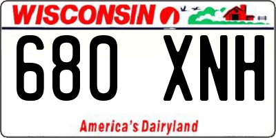 WI license plate 680XNH
