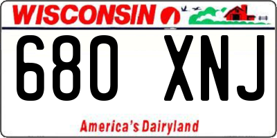 WI license plate 680XNJ
