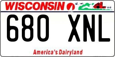 WI license plate 680XNL