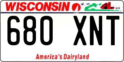 WI license plate 680XNT