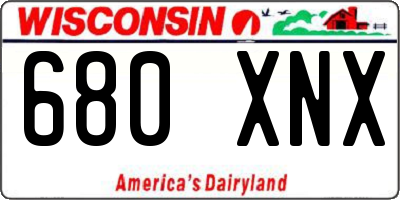 WI license plate 680XNX