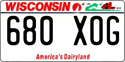 WI license plate 680XOG