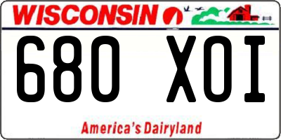 WI license plate 680XOI