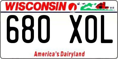 WI license plate 680XOL