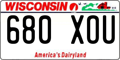 WI license plate 680XOU