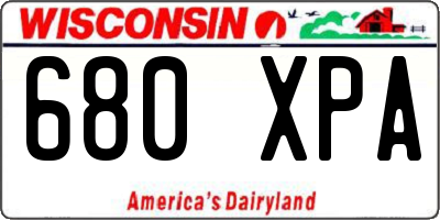 WI license plate 680XPA
