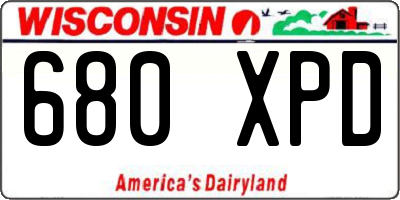 WI license plate 680XPD