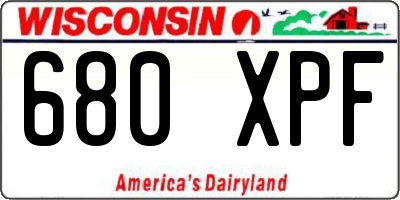 WI license plate 680XPF