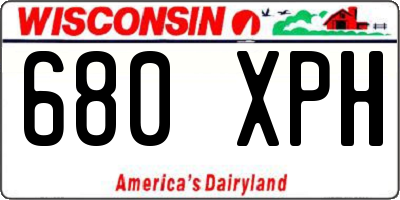 WI license plate 680XPH