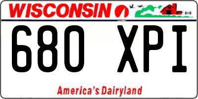 WI license plate 680XPI