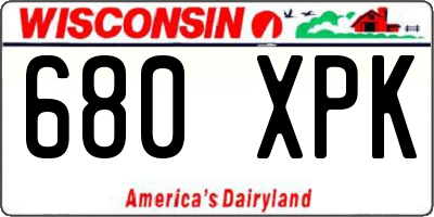 WI license plate 680XPK