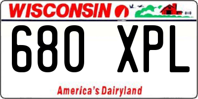 WI license plate 680XPL