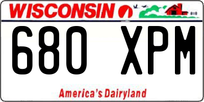 WI license plate 680XPM