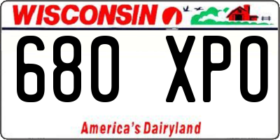 WI license plate 680XPO