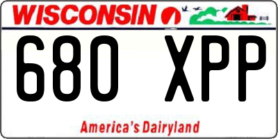 WI license plate 680XPP