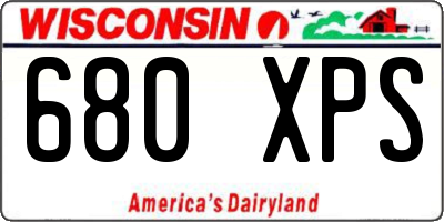 WI license plate 680XPS