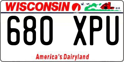 WI license plate 680XPU