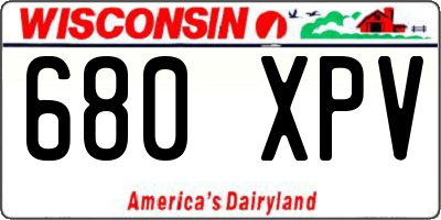 WI license plate 680XPV