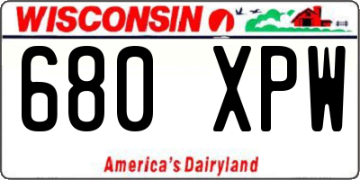 WI license plate 680XPW